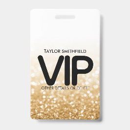 Gold Glitzer modische VIP Lanyard Abzeichen-Brand Ausweis