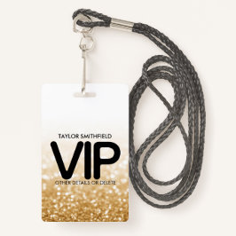 Gold Glitzer modische VIP Lanyard Abzeichen-Brand Ausweis