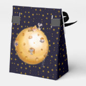 Gold Glitzer, Mond aus Käse, Babydusche Geschenkschachtel (Rückseite)