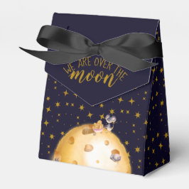 Gold Glitzer, Mond aus Käse, Babydusche Geschenkschachtel