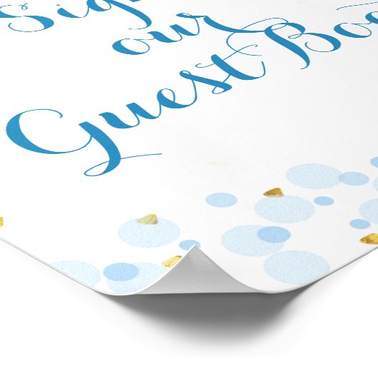 Gold Glitzer Mond Bitte unterzeichnen Sie unser Gä Poster (Ecke)