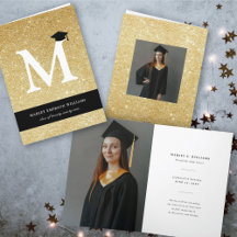 Gold Glitzer Monogram Alphabet M Modernes Foto Gra