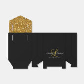 Gold Glitzer Monogram Elegant Wedding Favor Box Geschenkschachtel (Ungefaltet)