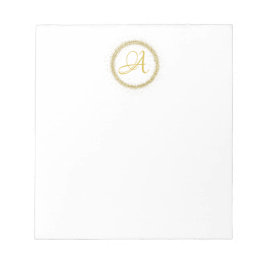 *~* Gold Glitzer Monogram, Initial Girly Minimal Notizblock