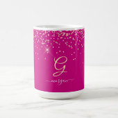 Gold Glitzer & Monogram, Name des weißen Drehbuchs Kaffeetasse (Mittel)