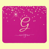 Gold Glitzer & Monogram, Name des weißen Drehbuchs Mousepad