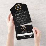 Gold Glitzer Monogram Poker Chip Casino Hochzeit All In One Einladung<br><div class="desc">Feiern Sie stilvoll mit diesen modernen und sehr trendigen,  alles in einer Hochzeitsfeier mit leichtem Abreißen von UAWG. Dieses Design lässt sich leicht mit Ihrer speziellen Veranstaltungssprache personalisieren und Ihre Gäste werden begeistert sein,  wenn sie diese fantastischen Einladungen erhalten. Entsprechende Hochzeitssachen finden Sie in der Sammlung.</div>