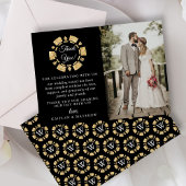 Gold Glitzer Monogram Poker Chip Casino Hochzeit Dankeskarte