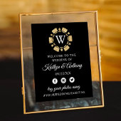 Gold Glitzer Monogram Poker Chip Casino Hochzeit Poster