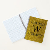 Gold Glitzer Monogram Spiral Notebook Notizblock (Innenseite)