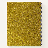 Gold Glitzer Monogram Spiral Notebook Notizblock (Rückseite)