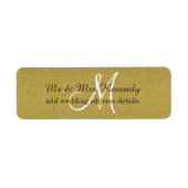 Gold Glitzer Monogram Wedding Address (Vorne)