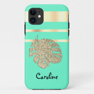 Gold Glitzer, Monstera, Case-Mate iPhone Hülle