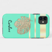 Gold Glitzer, Monstera, Case-Mate iPhone Hülle (Rückseite (Horizontal))