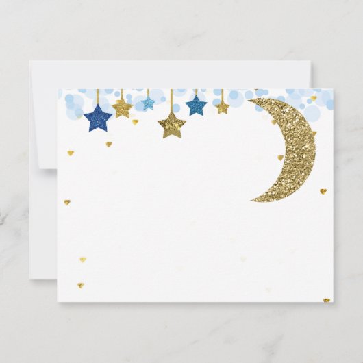 Gold Glitzer Moon Modern Vielen Dank, dass Sie die Dankeskarte (Rückseite)