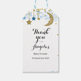 Gold Glitzer Moon Modern Vielen Dank Tag. Geschenkanhänger