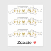 Gold Glitzer Mr. and Mrs. Polterabend Sticker (Blatt)