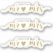 Gold Glitzer Mr. and Mrs. Polterabend Sticker (Vorderseite)