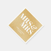 Gold Glitzer Mrs & Mrs Bride Personalisiert Weddin Serviette (Ecke)