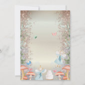 Gold Glitzer Mushrooms Baby Mouses Kinderdusche Einladung (Rückseite)