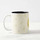 Gold Glitzer Musiknoten Abstrakt Monogram Zweifarbige Tasse (Links)