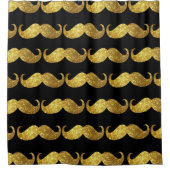 Gold Glitzer Mustache #2 Duschvorhang (Vorderseite)