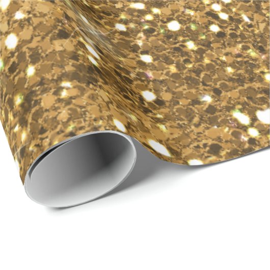 Gold-Glitzer-Muster-ID144 Geschenkpapier (Rolleneckpunkt)