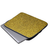 Gold-Glitzer-Muster Laptopschutzhülle (Vorne Knopf)