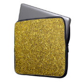 Gold-Glitzer-Muster Laptopschutzhülle (Vorderseite Links)