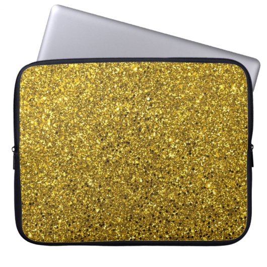 Gold-Glitzer-Muster Laptopschutzhülle (Vorderseite)