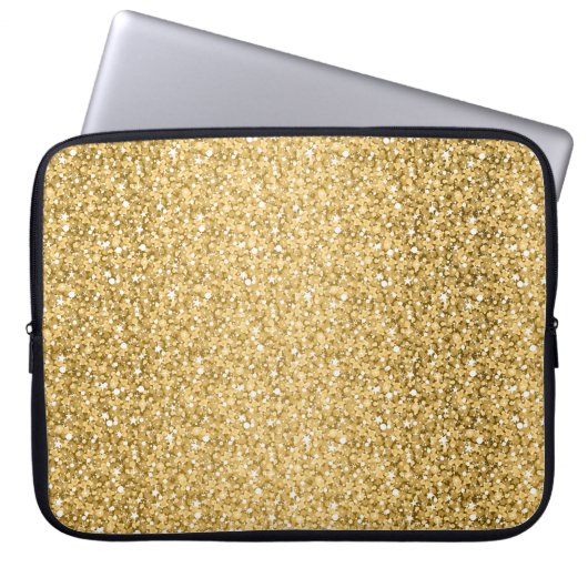 Gold-Glitzer-Muster Laptopschutzhülle (Vorderseite)