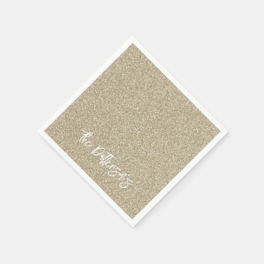 Gold Glitzer Muster NAME Elegant Neue Jahre Serviette (Ecke)