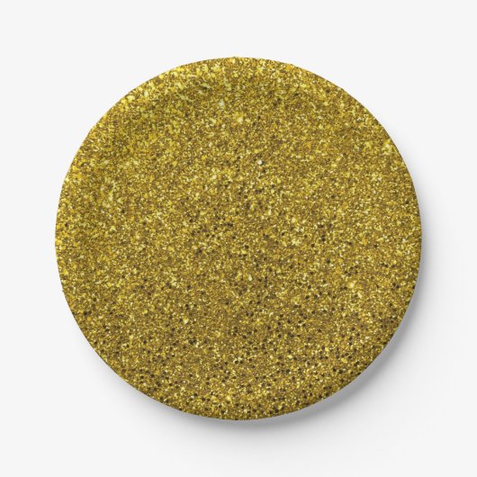 Gold-Glitzer-Muster Pappteller (Vorderseite)