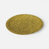 Gold-Glitzer-Muster Pappteller (Schrägansicht)