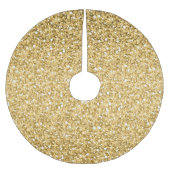 Gold-Glitzer-Muster Polyester Weihnachtsbaumdecke (Vorderseite)