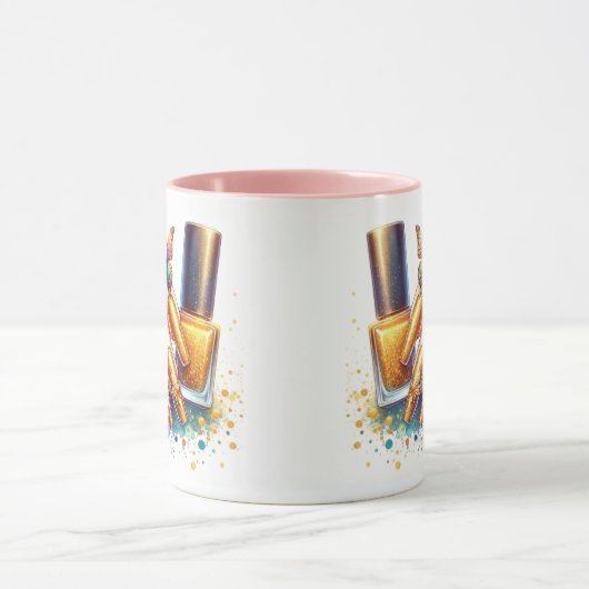 Gold Glitzer Nageltechniker Tasse (Zentrum)