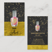 *~* Gold Glitzer Nail Art Polnischer Goldfilm Visitenkarte (Vorne/Hinten)