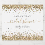 Gold Glitzer Name Cheers Brautparty Schaumweinetikett (Einzelnes Label)