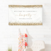 Gold Glitzer Name Datum Willkommen im Hen Party Banner (Insitu)
