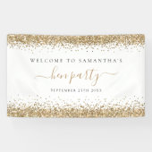 Gold Glitzer Name Datum Willkommen im Hen Party Banner (Horizontal)