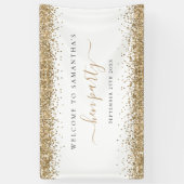 Gold Glitzer Name Datum Willkommen im Hen Party Banner (Vertikal)