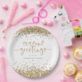 Gold Glitzer Name Frohe Festtage Weihnachten Pappteller (Party)