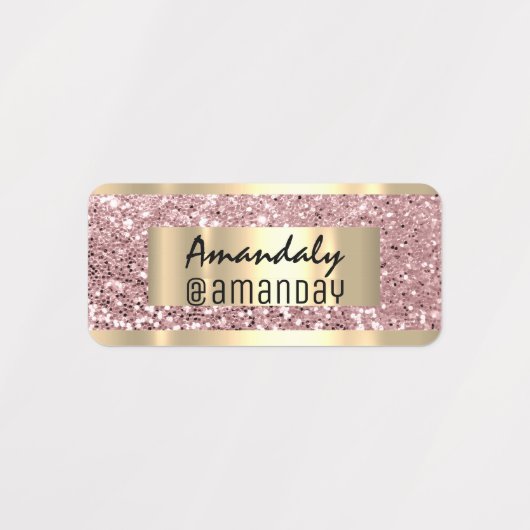 Gold Glitzer Name Werbeaktion Online Shop Etiketten (Design 2)