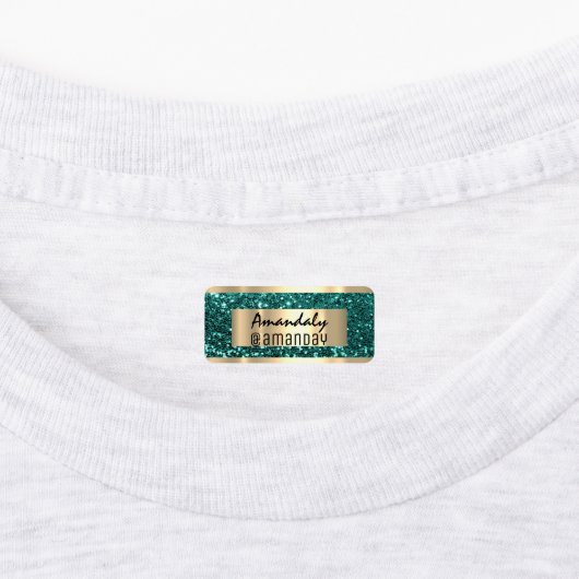 Gold Glitzer Name Werbeaktion Online Shop Etiketten (Befestigt)