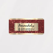 Gold Glitzer Name Werbemittel Rotes Produkt Etiketten (Design 1)