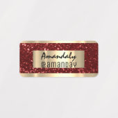 Gold Glitzer Name Werbemittel Rotes Produkt Etiketten (Design 2)