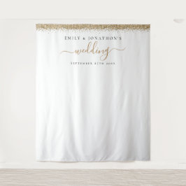 Gold Glitzer Names Wedding Foto Hintergrund Wandteppich