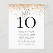 Gold Glitzer Names Wedding Tischnummer (Rückseite)