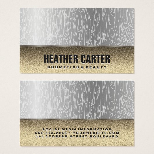 Gold Glitzer | Natural Line Muster (Vorne & Hinten)