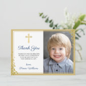 Gold Glitzer Navy Blue Community Danke Karte (Stehend Vorderseite)